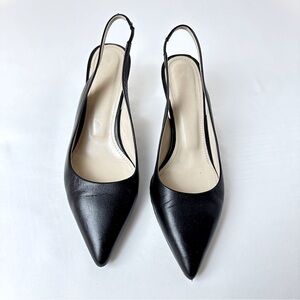 Theory Black Slingback Heels